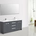 Eviva Lugano 84" Oak Modern Bathroom Vanity with White Integrated Acrylic Double Sink