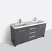 Eviva Lugano 84" Oak Modern Bathroom Vanity with White Integrated Acrylic Double Sink