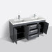 Eviva Lugano 84" Oak Modern Bathroom Vanity with White Integrated Acrylic Double Sink