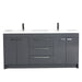 Eviva Lugano 84" Oak Modern Bathroom Vanity with White Integrated Acrylic Double Sink