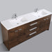 Eviva Lugano 84" Oak Modern Bathroom Vanity with White Integrated Acrylic Double Sink