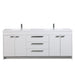 Eviva Lugano 84" Oak Modern Bathroom Vanity with White Integrated Acrylic Double Sink