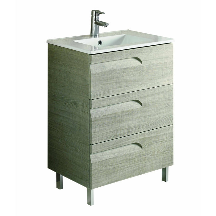 Eviva Vitta 24" Modern Bathroom Vanity with White Integrated Porcelain Sink