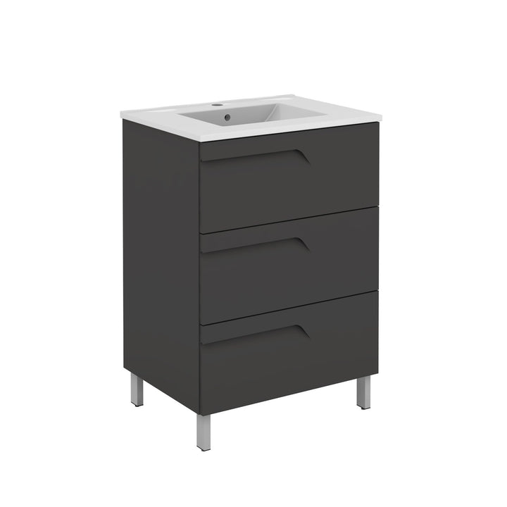 Eviva Vitta 39? Modern Bathroom Vanity with White Integrated Porcelain Sink