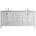 Eviva Aberdeen 78" Transitional White Bathroom Vanity with White Carrera Countertop