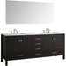 Eviva Aberdeen 84? Transitional Bathroom Vanity with White Carrera Countertop