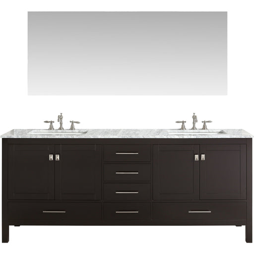 Eviva Aberdeen 84? Transitional Bathroom Vanity with White Carrera Countertop