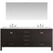 Eviva Aberdeen 84? Transitional Bathroom Vanity with White Carrera Countertop