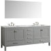 Eviva Aberdeen 84? Transitional Bathroom Vanity with White Carrera Countertop