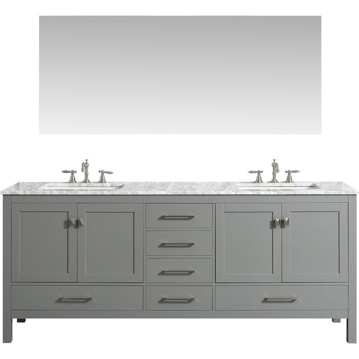 Eviva Aberdeen 84? Transitional Bathroom Vanity with White Carrera Countertop