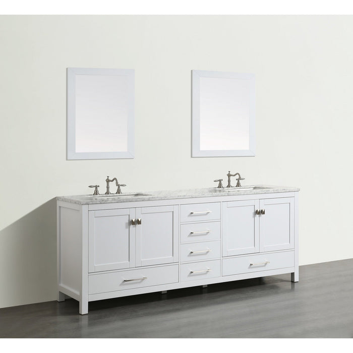 Eviva Aberdeen 84? Transitional Bathroom Vanity with White Carrera Countertop