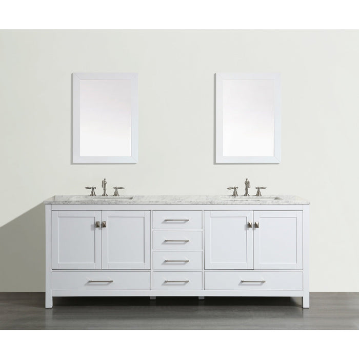 Eviva Aberdeen 84? Transitional Bathroom Vanity with White Carrera Countertop