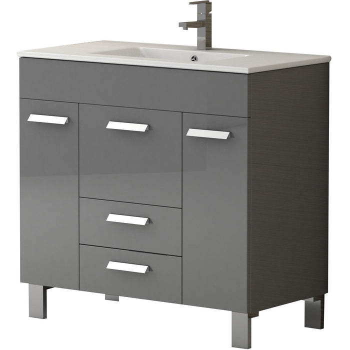 Eviva Venus 36" Modern Bathroom Vanity with White Integrated Porcelain Sink