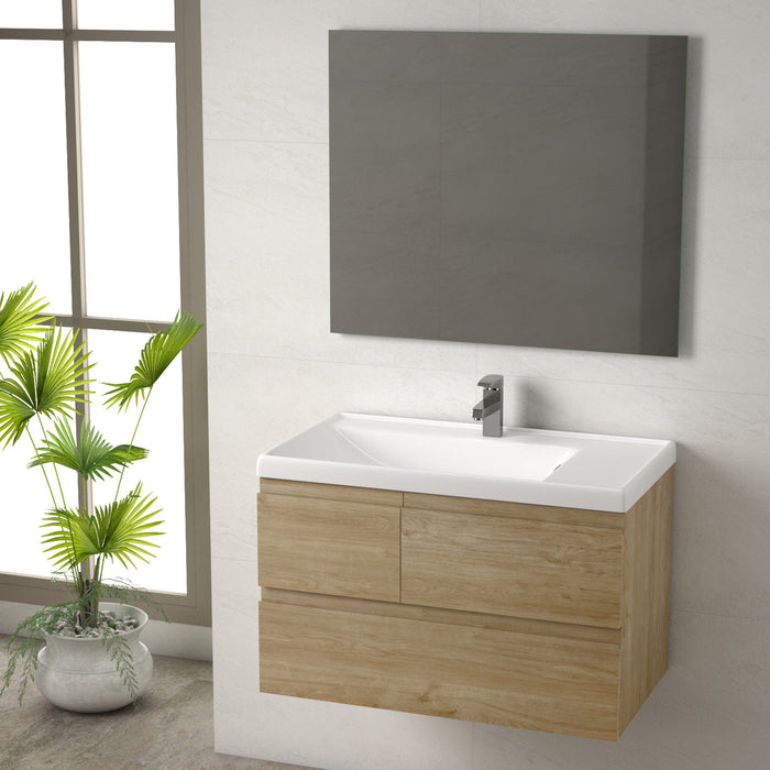 Eviva Roxy 32” Natural Oak Vanity with Porcelain sink