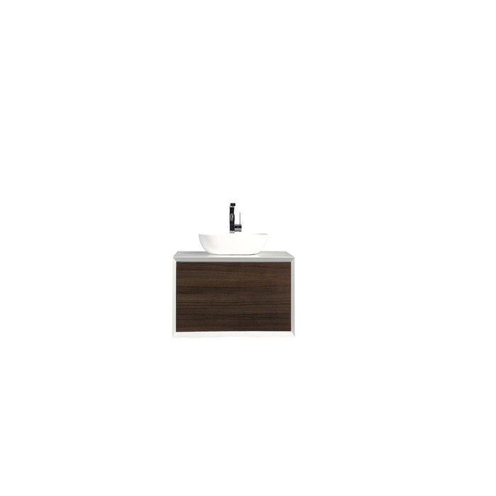 Eviva Santa Monica 36 in Wall Mount Bathroom Vanity with White Porcelain Vessel Sink