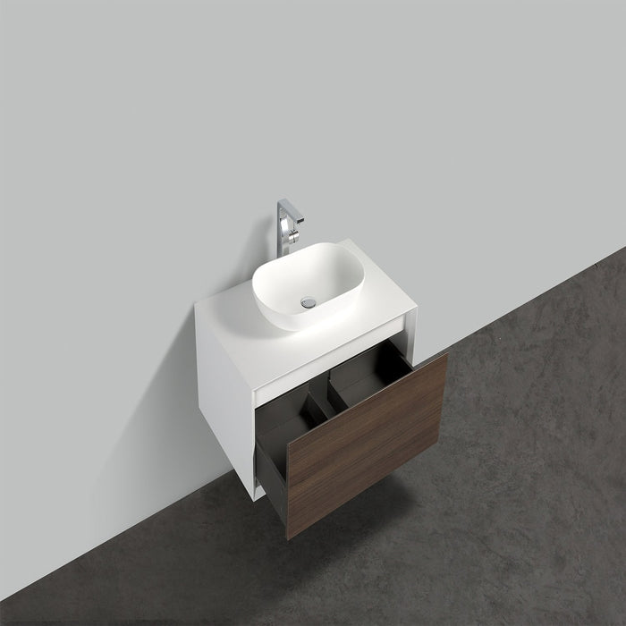 Eviva Santa Monica 36 in Wall Mount Bathroom Vanity with White Porcelain Vessel Sink