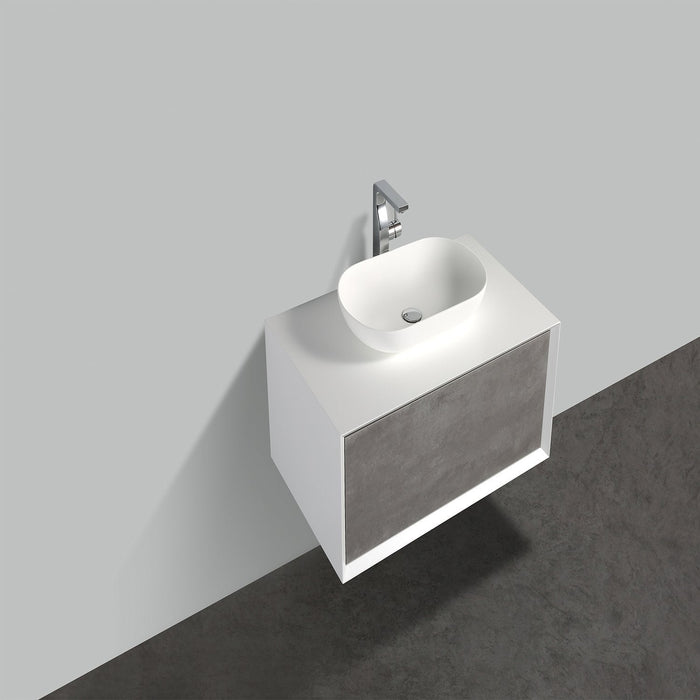 Eviva Santa Monica 36 in Wall Mount Bathroom Vanity with White Porcelain Vessel Sink