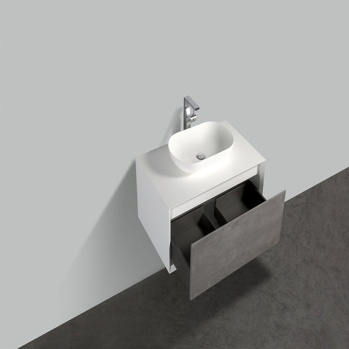 Eviva Santa Monica 36 in Wall Mount Bathroom Vanity with White Porcelain Vessel Sink