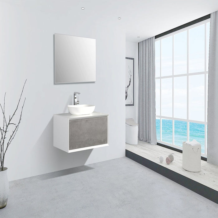 Eviva Santa Monica 36 in Wall Mount Bathroom Vanity with White Porcelain Vessel Sink