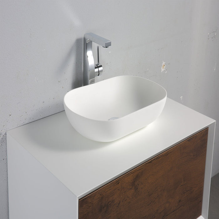 Eviva Santa Monica 36 in Wall Mount Bathroom Vanity with White Porcelain Vessel Sink