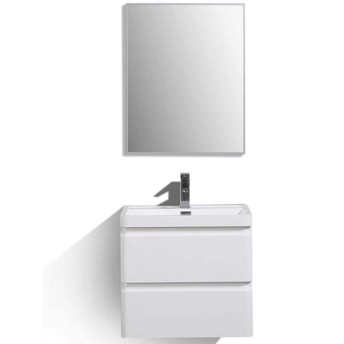 Eviva Glazzy 24" Wall Mount Modern Bathroom Vanity High Glossy White