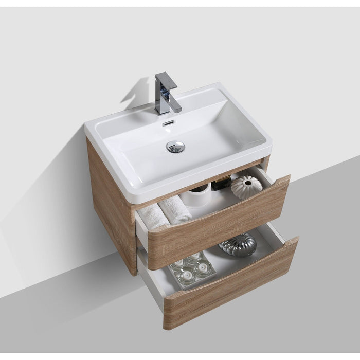 Eviva Smile 24" Modern Bathroom Vanity Set with Integrated White Acrylic Sink