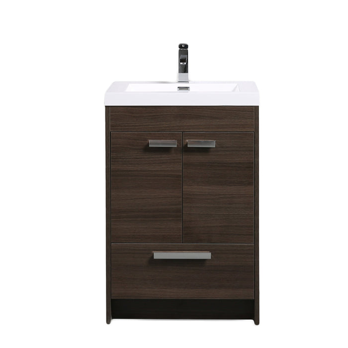 Eviva Lugano 24" Modern Bathroom Vanity with White Integrated Acrylic Sink