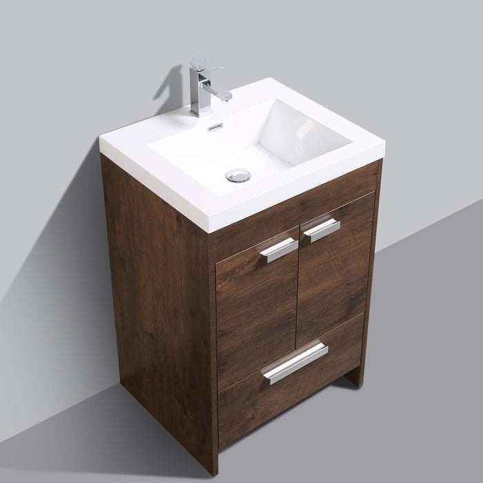 Eviva Lugano 24" Modern Bathroom Vanity with White Integrated Acrylic Sink