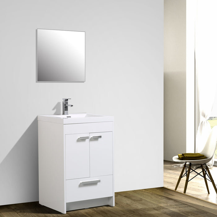 Eviva Lugano 24" Modern Bathroom Vanity with White Integrated Acrylic Sink