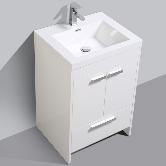 Eviva Lugano 24" Modern Bathroom Vanity with White Integrated Acrylic Sink