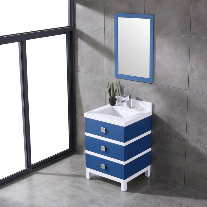 Eviva Sydney 24 Inch Bathroom Vanity with Solid Quartz Counter-top