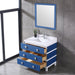Eviva Sydney 36 Inch Blue and White Bathroom Vanity with Solid Quartz Counter-top