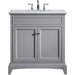 Eviva Elite Stamford 30" Solid Wood Bathroom Vanity Set with Double OG White Carrera Marble Top & White Undermount Porcelain Sink