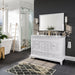 Eviva Elite Stamford 48" Bathroom Vanity in White Finish with Double Ogee Edge White Carrara Countertop and Undermount Porcelain Sink