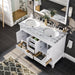 Eviva Elite Stamford 48" Bathroom Vanity in White Finish with Double Ogee Edge White Carrara Countertop and Undermount Porcelain Sink