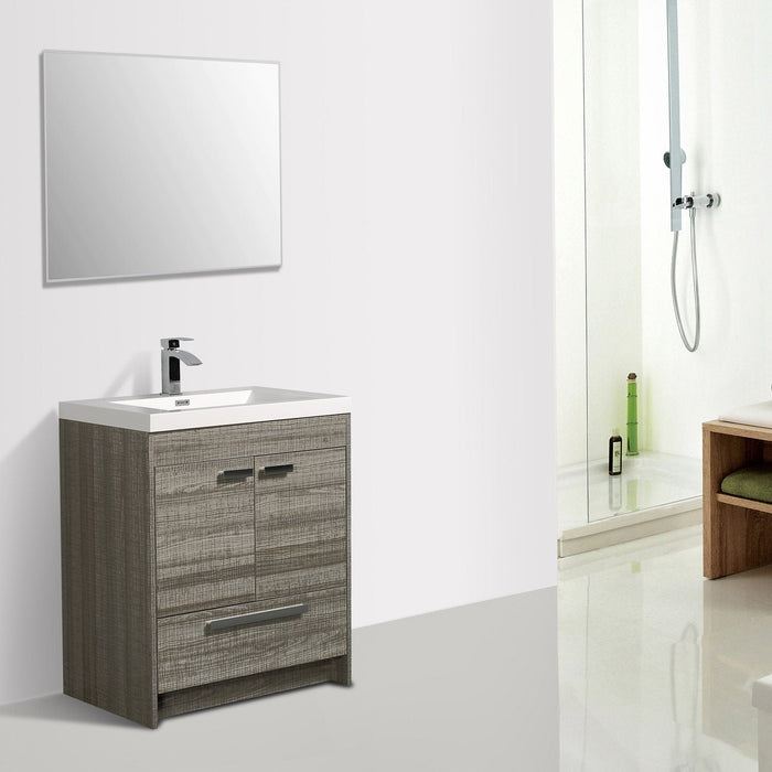 Eviva Lugano 30" Modern Bathroom Vanity with White Integrated Acrylic Sink