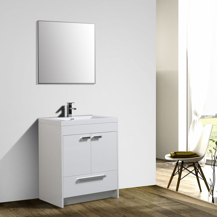 Eviva Lugano 30" Modern Bathroom Vanity with White Integrated Acrylic Sink