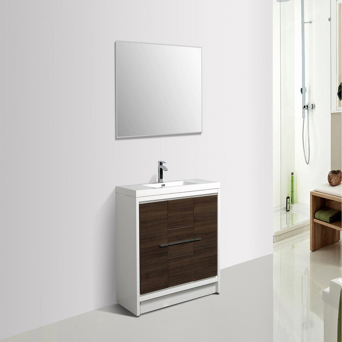 Eviva Grace 36 in Bathroom Vanity with White Integrated Acrylic Countertop