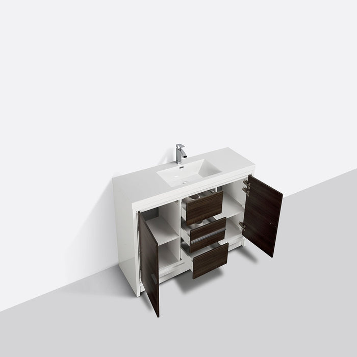 Eviva Grace 60 in. Bathroom Vanity with Single White Integrated Acrylic Countertop