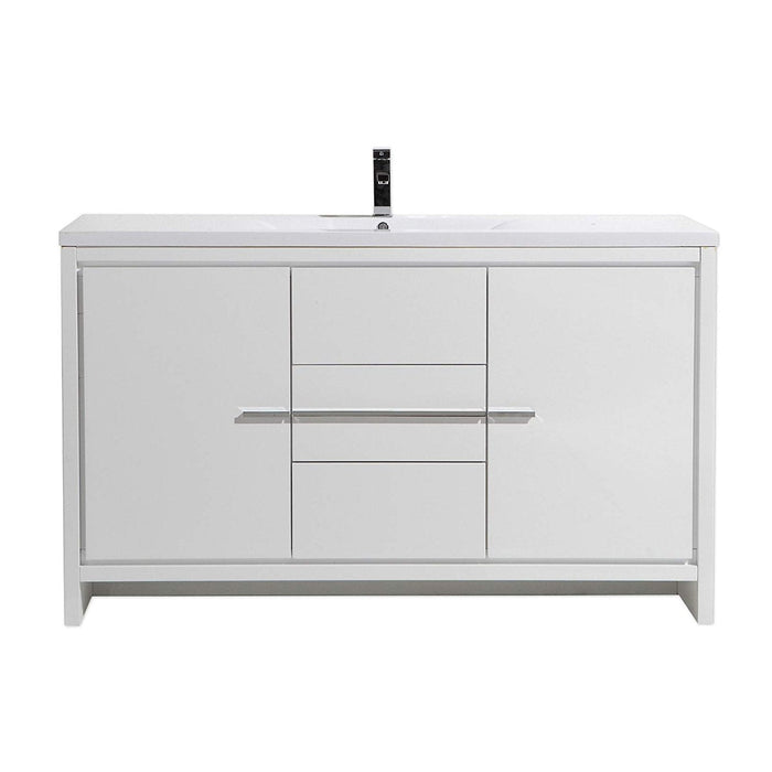 Eviva Grace 60 in. Bathroom Vanity with Single White Integrated Acrylic Countertop