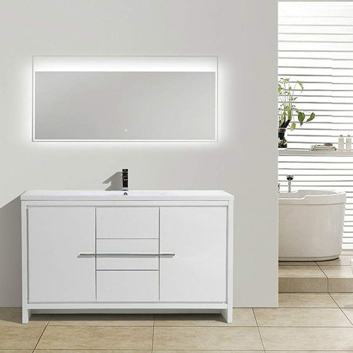 Eviva Grace 60 in. Bathroom Vanity with Single White Integrated Acrylic Countertop