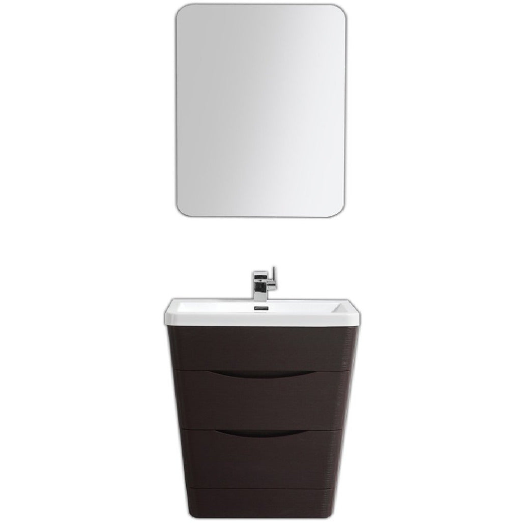 Eviva Surf 57 Black-Wood Modern Bathroom Vanity Set with Integrated White Acrylic Double Sink