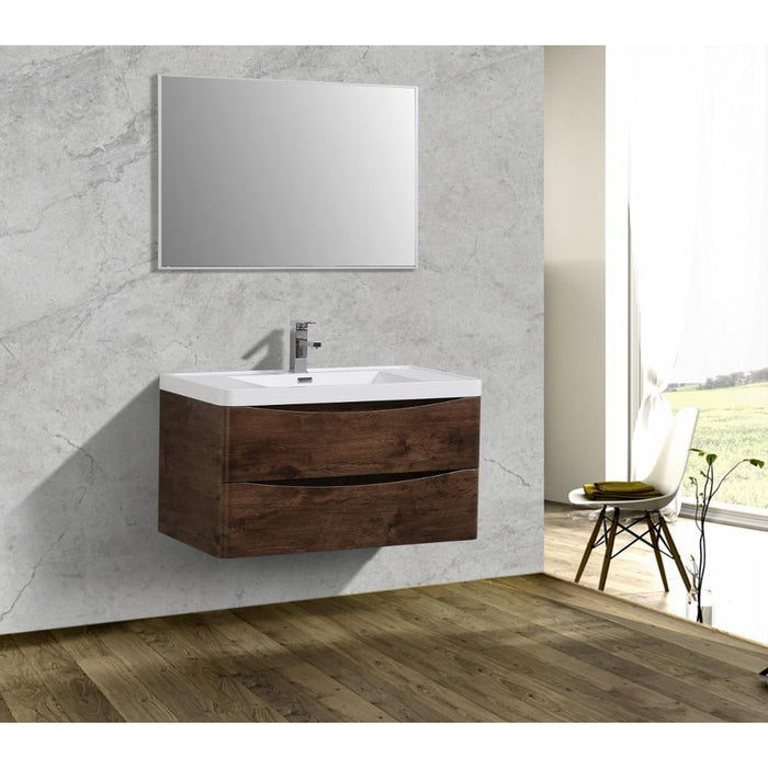 Eviva Smile 36" Modern Bathroom Vanity Set with Integrated White Acrylic Sink