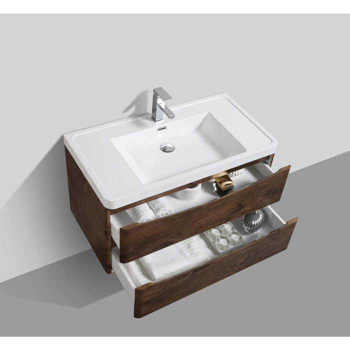 Eviva Smile 36" Modern Bathroom Vanity Set with Integrated White Acrylic Sink