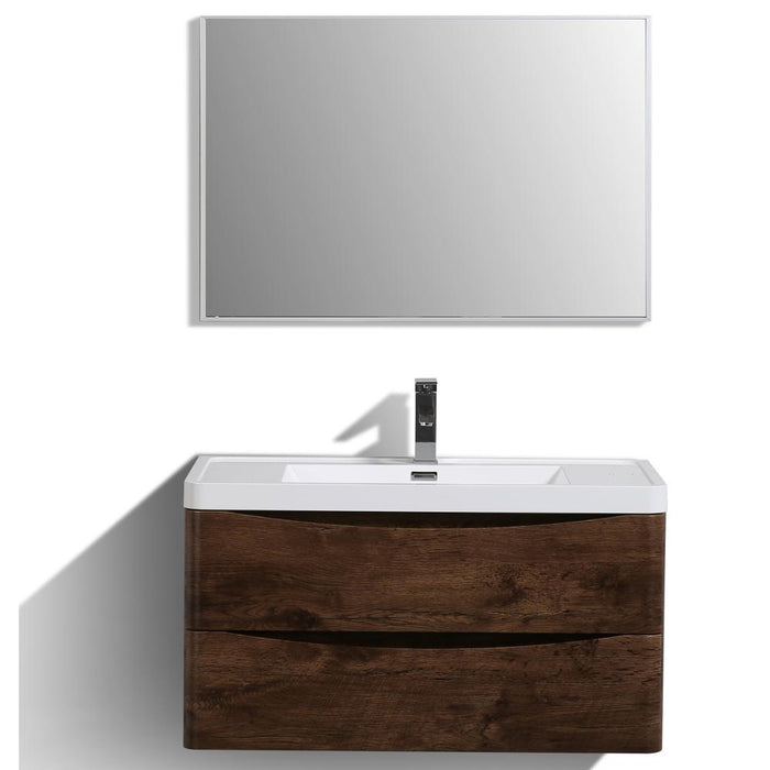 Eviva Smile 36" Modern Bathroom Vanity Set with Integrated White Acrylic Sink