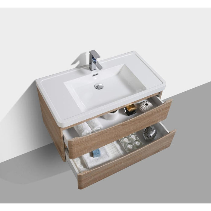 Eviva Smile 36" Modern Bathroom Vanity Set with Integrated White Acrylic Sink