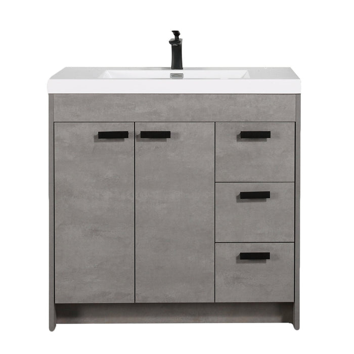 Eviva Lugano 36" Modern Bathroom Vanity with White Integrated Acrylic Sink