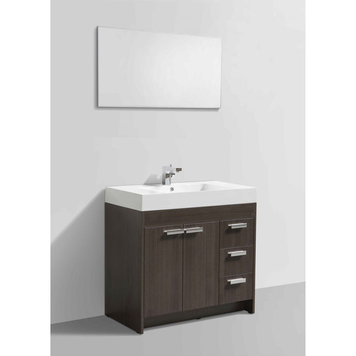 Eviva Lugano 36" Modern Bathroom Vanity with White Integrated Acrylic Sink