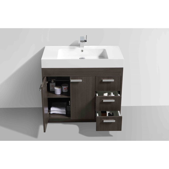 Eviva Lugano 36" Modern Bathroom Vanity with White Integrated Acrylic Sink