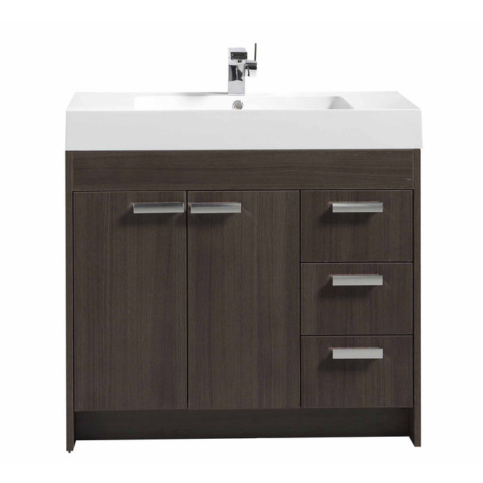 Eviva Lugano 36" Modern Bathroom Vanity with White Integrated Acrylic Sink